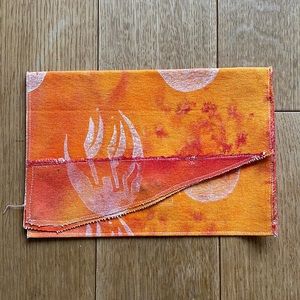 🔥 hand painted and block printed clutch purse